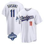 LA.Dodgers #11 Roki Sasaki Player Gold White World Series Meet 2026 Collection Stadium Limited Fdoa Stitched Jerseys