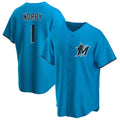 M.Marlins #1 Connor Norby Player Blue Home Game Fdoa Stitched Jerseys
