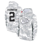 KC.Chiefs #2 Tyquan Thornton Player Arctic Camo Salute to Service Hoodies Limited Game Gdoa Stitched Jerseys