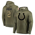 IN.Colts #2 Josh Downs Player Olive Salute to Service Pullover Hoodies Home Game Gdoa Stitched Jerseys