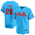 P.Phillies #28 Alec Bohm Player Light Blue Phillies & Eagles Vapor Premier Limited Home Fdoa Stitched Jerseys