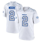 B.Bills #2 DJ Moore Player White Rivalries Collection Game Gdoa Stitched Jerseys