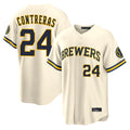 M.Brewers #24 William Contreras Player Cream Home Limited Fdoa Stitched Jerseys