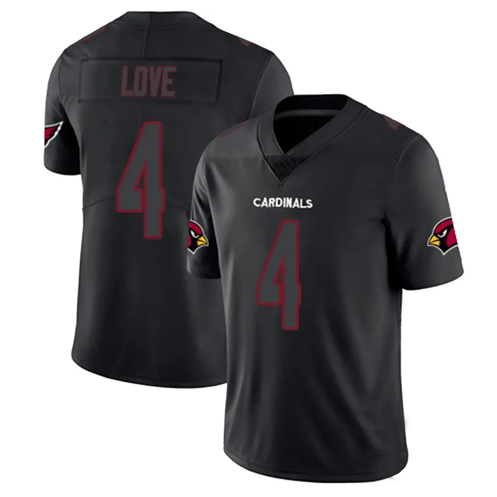 A.Cardinals #4 Jeremiyah Love Player Black Impact Limited Home Game Gdoa Stitched Jerseys