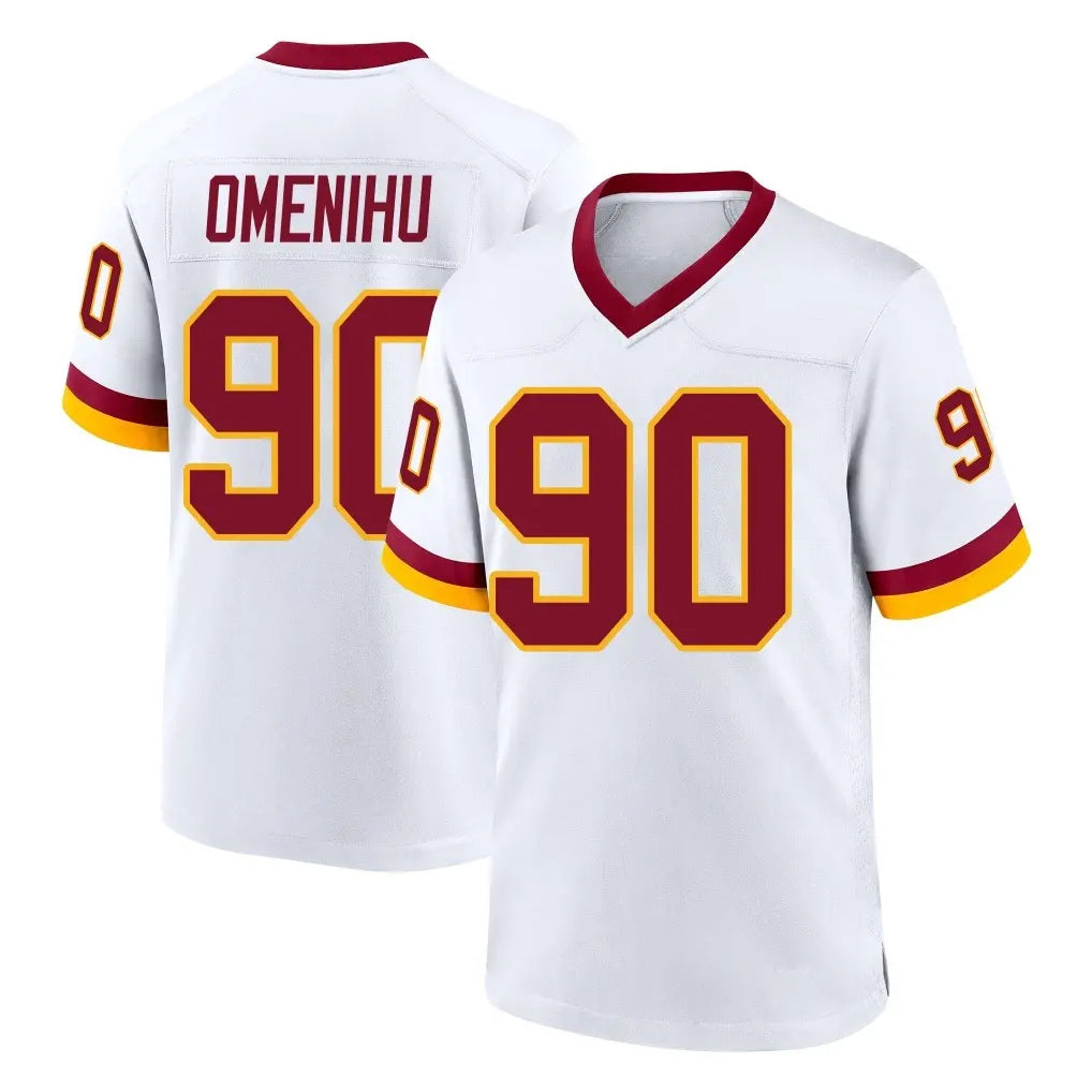 W.Commanders #90 Charles Omenihu Player White Home Game Gdoa Stitched Jerseys