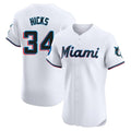 M.Marlins #34 Liam Hicks Player White  Home Limited Elite Fdoa Stitched Jerseys