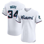 M.Marlins #34 Liam Hicks Player White  Home Limited Elite Fdoa Stitched Jerseys
