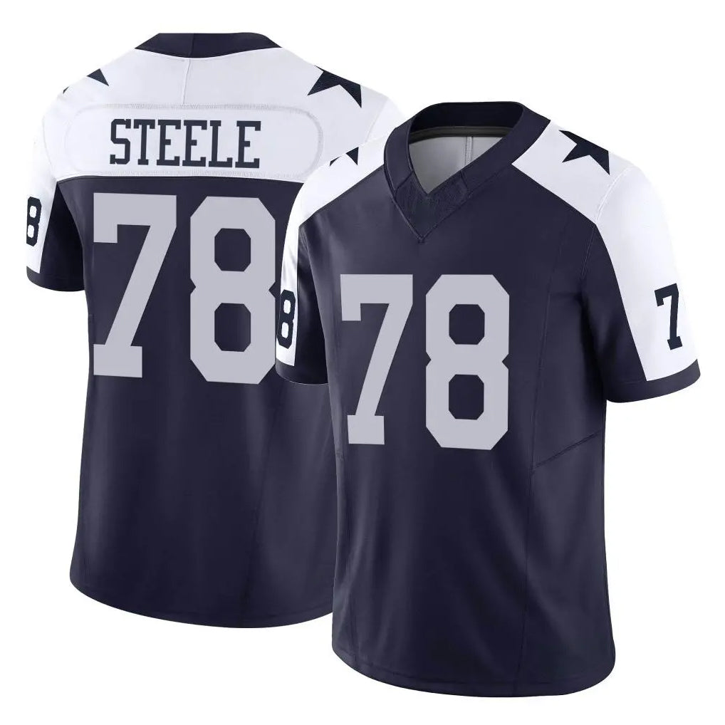D.Cowboys #78 Terence Steele Player Navy-White Limited Alternate Vapor F.U.S.E. Home Game Gdoa Stitched Jerseys