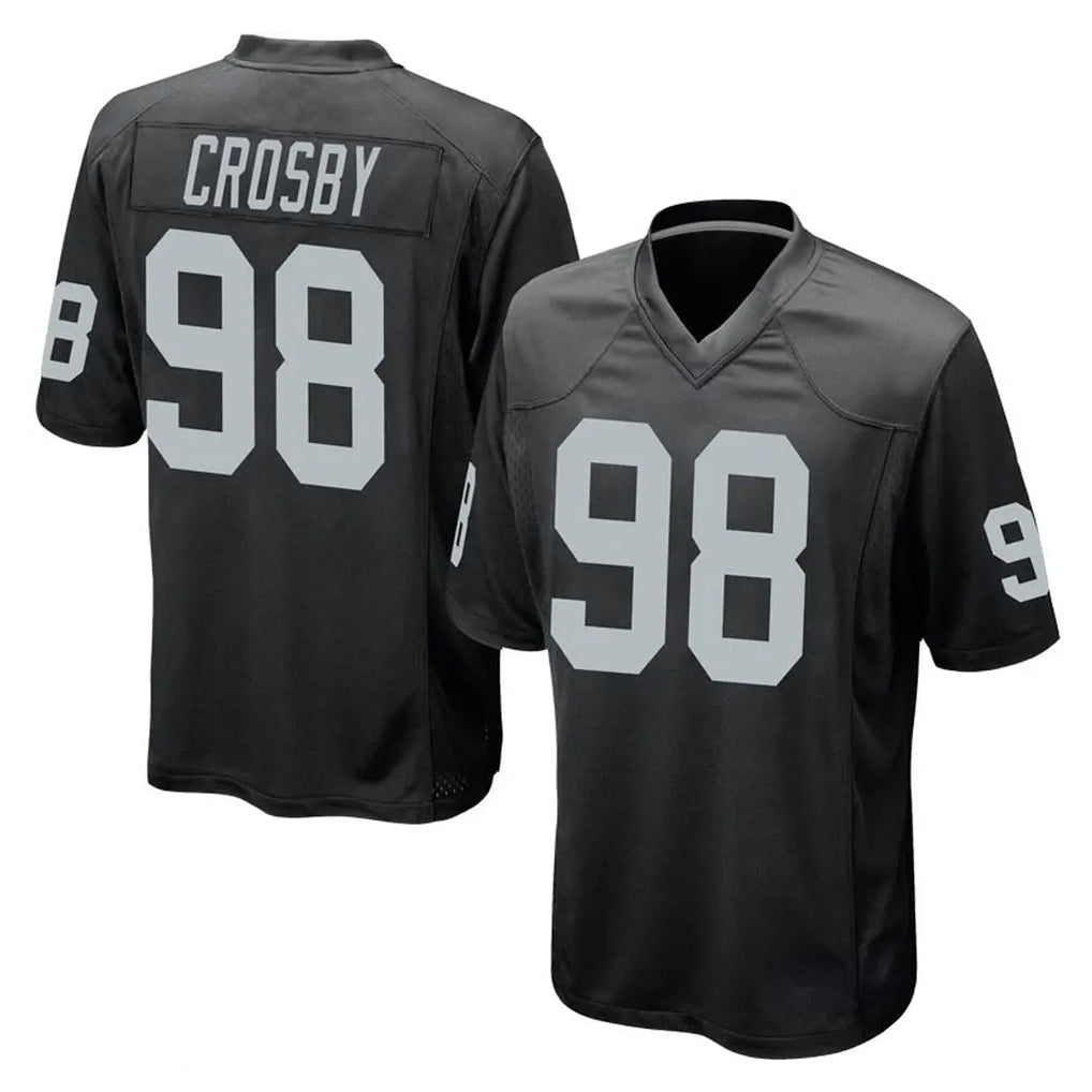 LV.Raiders #98 Maxx Crosby Player Black Home Game Gdoa Stitched Jerseys