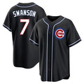 C.Cubs #7 Dansby Swanson Player Black Fashion Out Game Gdoa Stitched Jerseys