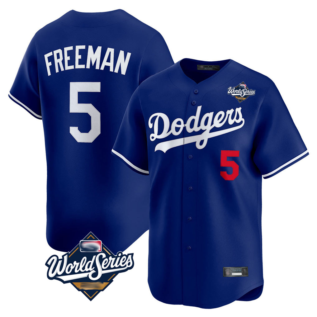 LA.Dodgers #5 Freddie Freeman Player Royal World Series Limited Home Fdoa Stitched Jerseys