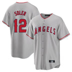LA.Angels #12 Jorge Soler Player Gray Home Game Fdoa Stitched Jerseys