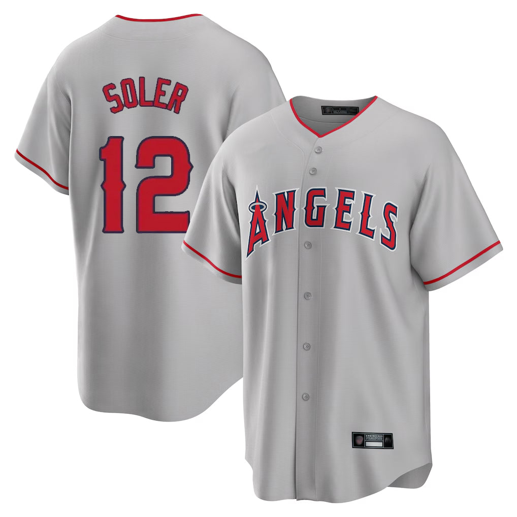 LA.Angels #12 Jorge Soler Player Gray Home Game Fdoa Stitched Jerseys