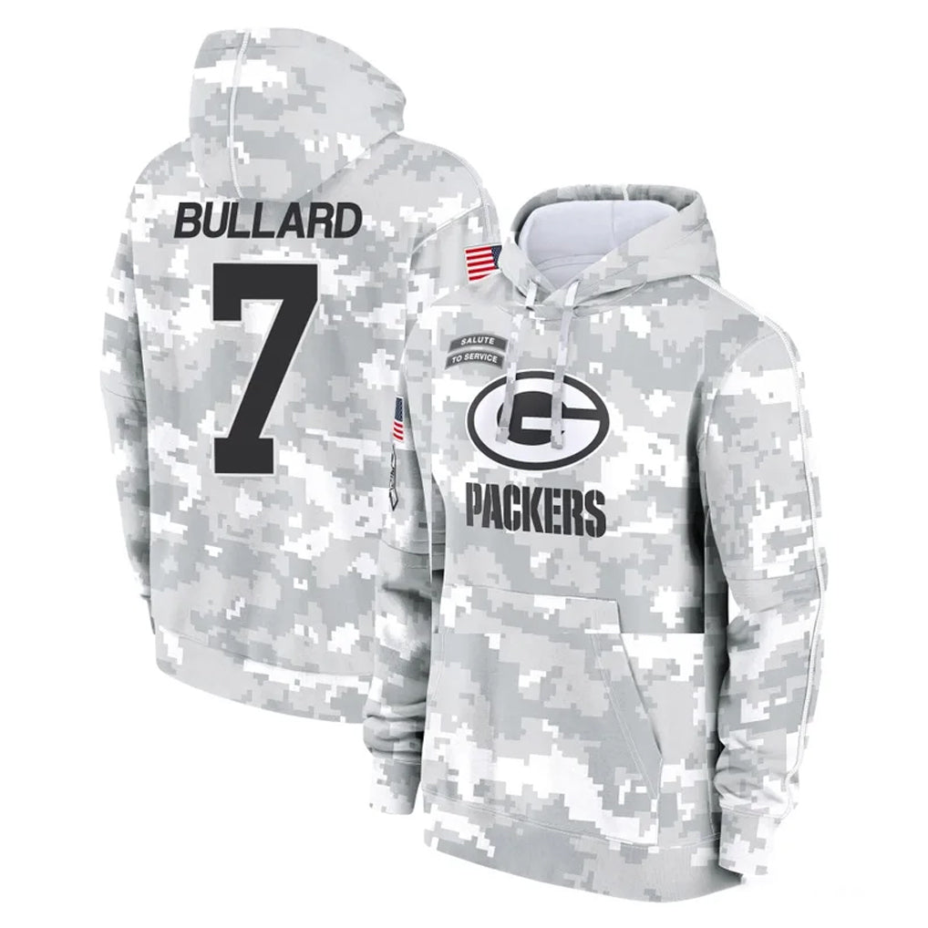 GB.Packers #7 Javon Bullard Player Arctic Camo Salute to Service Hoodies Limited Game Gdoa Stitched Jerseys