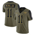 TB.Buccaneers #11 Jalen McMillan Player Olive Salute To Service Limited Game Gdoa Stitched Jerseys