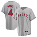 LA.Angels #4 Christian Moore Player Gray Home Game Fdoa Stitched Jerseys