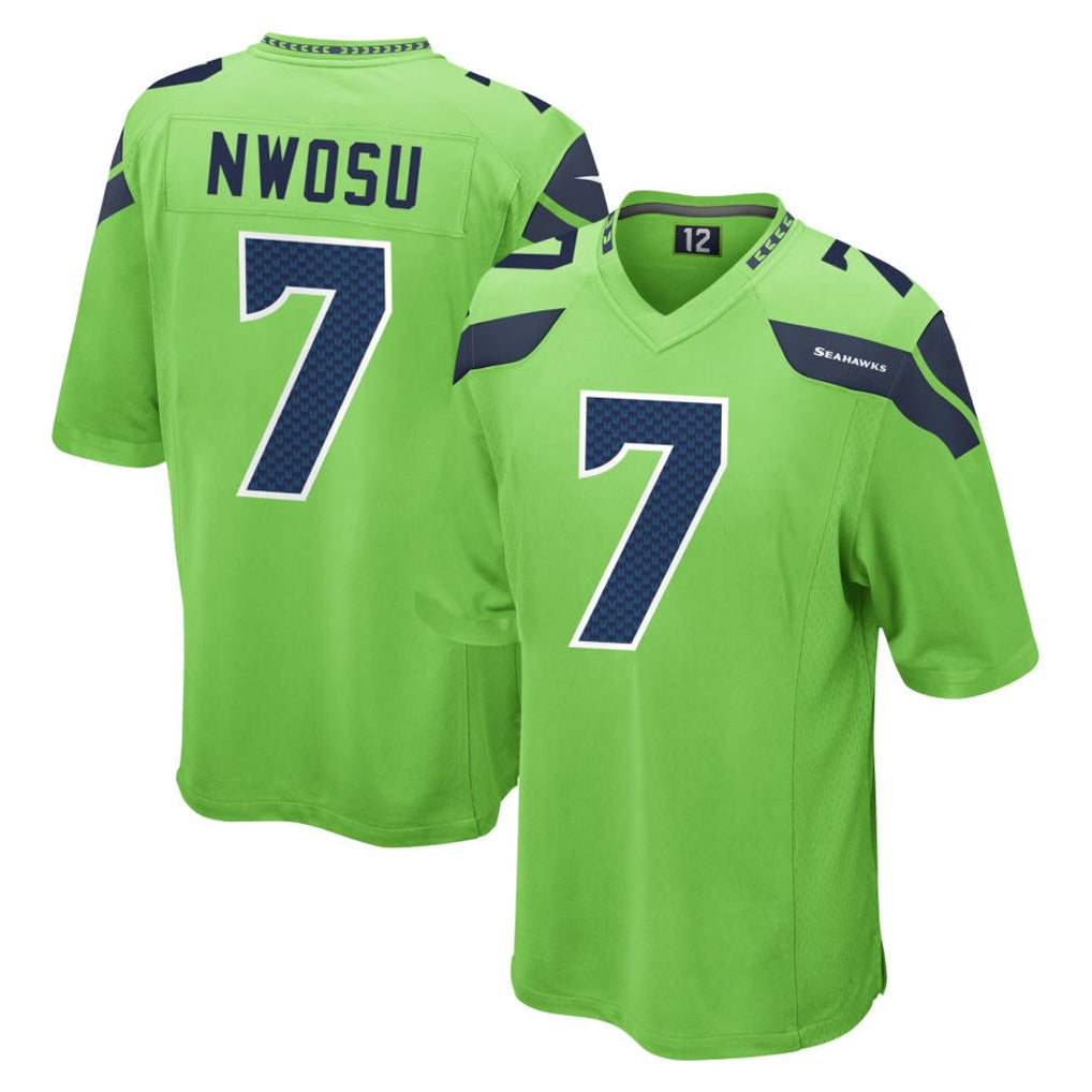 S.Seahawks #7 Uchenna Nwosu Player Green Home Game Gdoa Stitched Jerseys