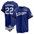 LA.Dodgers #22 Clayton Kershaw Player Royal World Series City Connect Home Game Fdoa Stitched Jerseys
