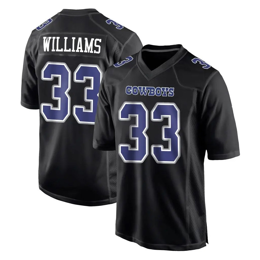 D.Cowboys #33 Javonte Williams Player Carbon Black Fashion Home Game Gdoa Stitched Jerseys
