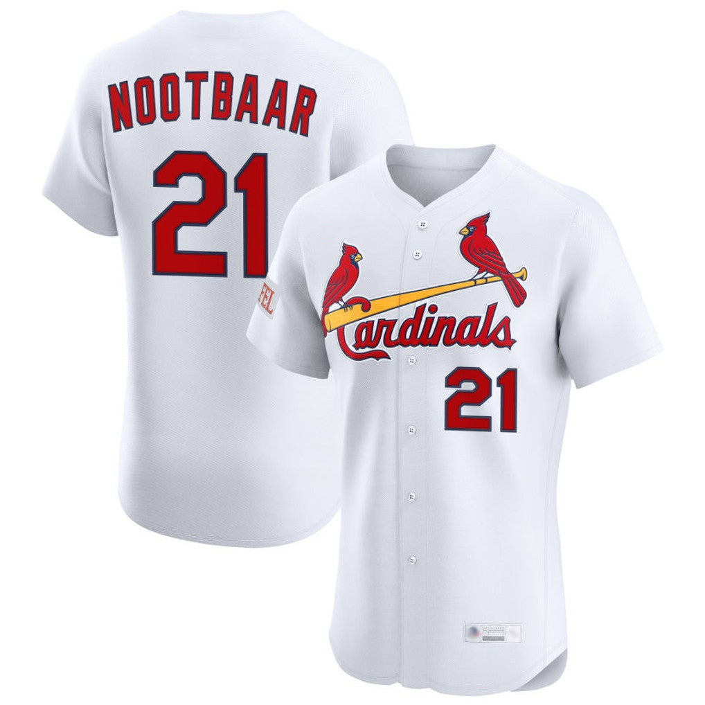 St. Louis Cardinals #21 Lars Nootbaar Player White Home Limited Elite Fdoa Stitched Jerseys