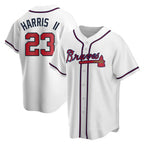 A.Braves #23 Michael Harris II player White Replica Home Stitched Jerseys