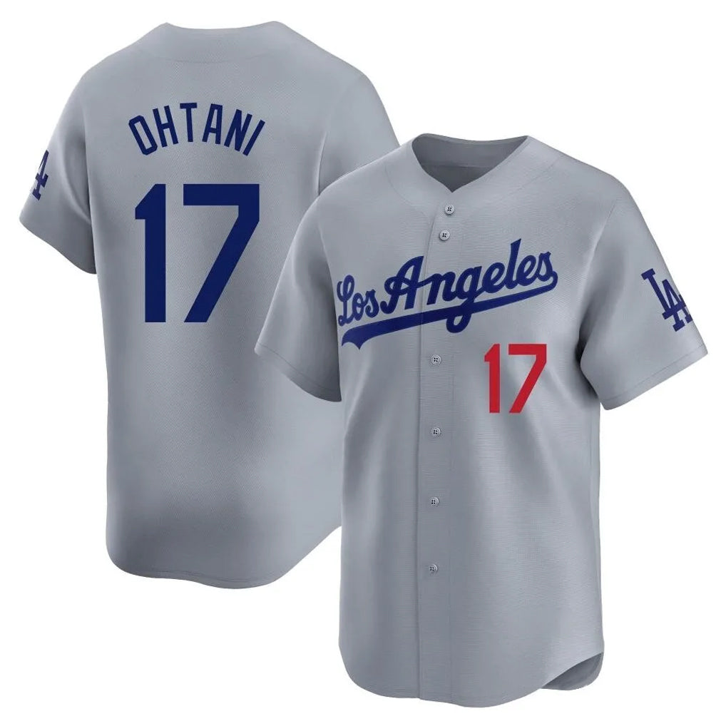 LA.Dodgers #17 Shohei Ohtani Player Gray Limited Home Fdoa Stitched Jerseys