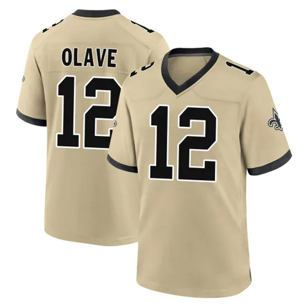 NO.Saints #12 Chris Olave Player Gold Home Game Gdoa Stitched Jerseys