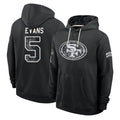 SF.49ers #5 Mike Evans Player 2026 Black Logo Pullover Hoodies Limited Game Gdoa Stitched Jerseys