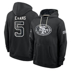 SF.49ers #5 Mike Evans Player 2026 Black Logo Pullover Hoodies Limited Game Gdoa Stitched Jerseys