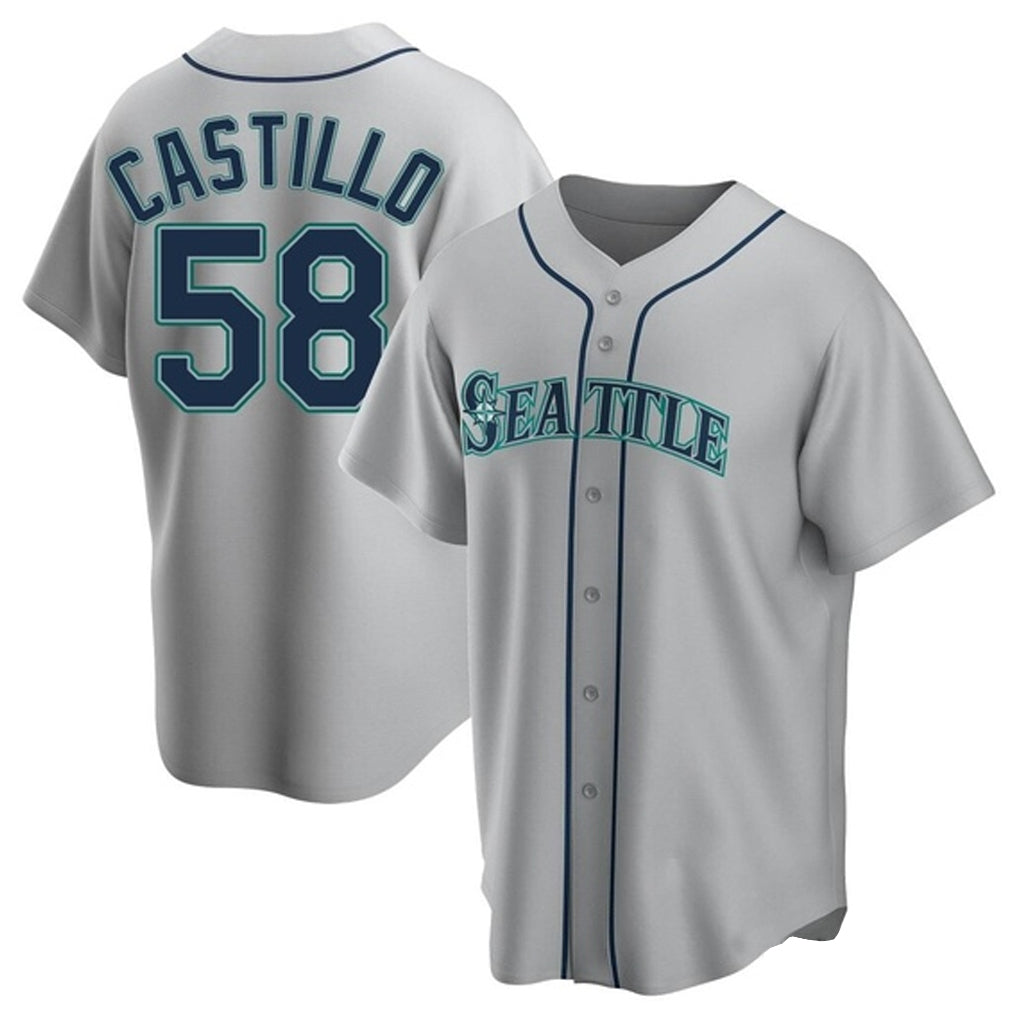 S.Mariners #58 Luis Castillo Player Gray Home Game Fdoa Stitched Jerseys