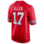 B.Bills #17 Josh Allen Player Red Home Game Gdoa Stitched Jerseys