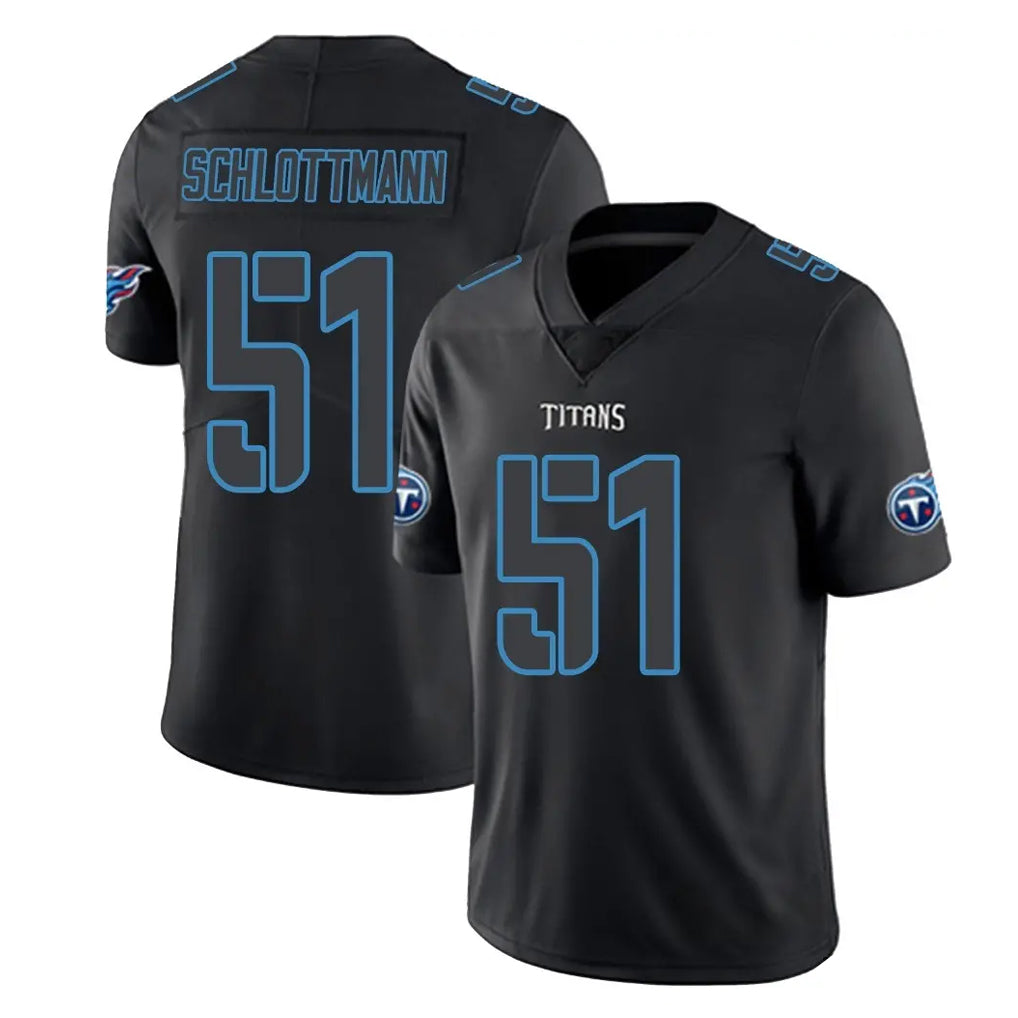 T.Titans #51 Austin Schlottmann Player Black Impact Limited Home Game Gdoa Stitched Jerseys