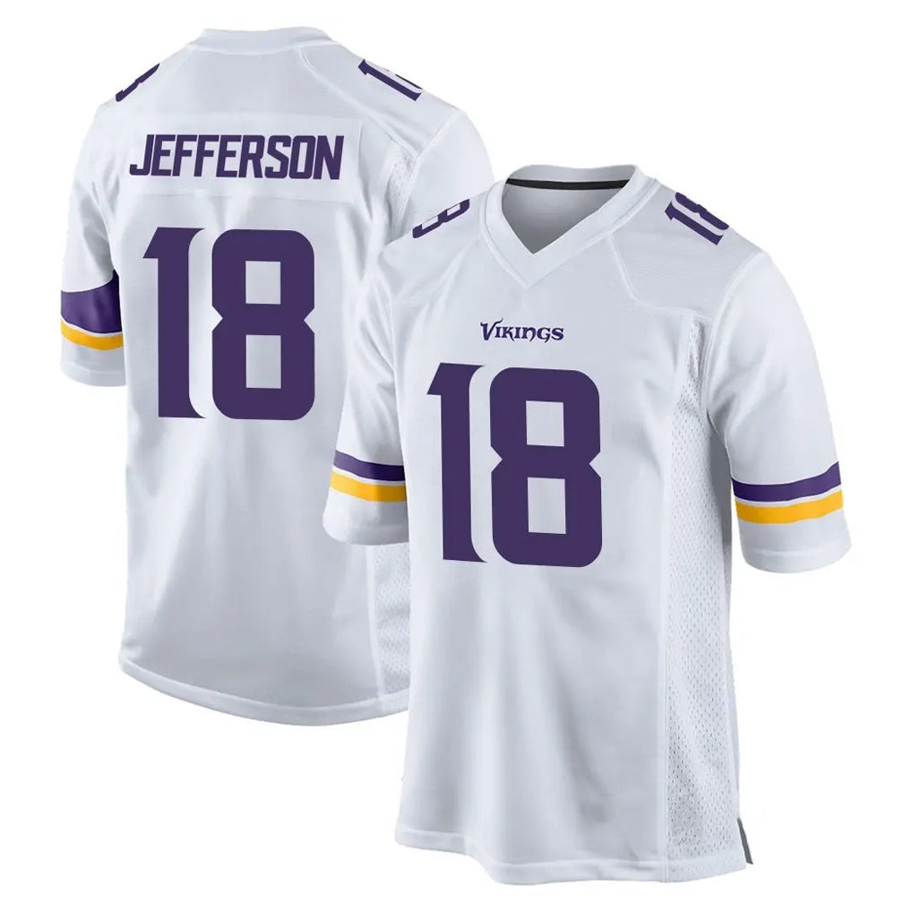 M.Vikings #18 Justin Jefferson Player White Home Game Gdoa Stitched Jerseys
