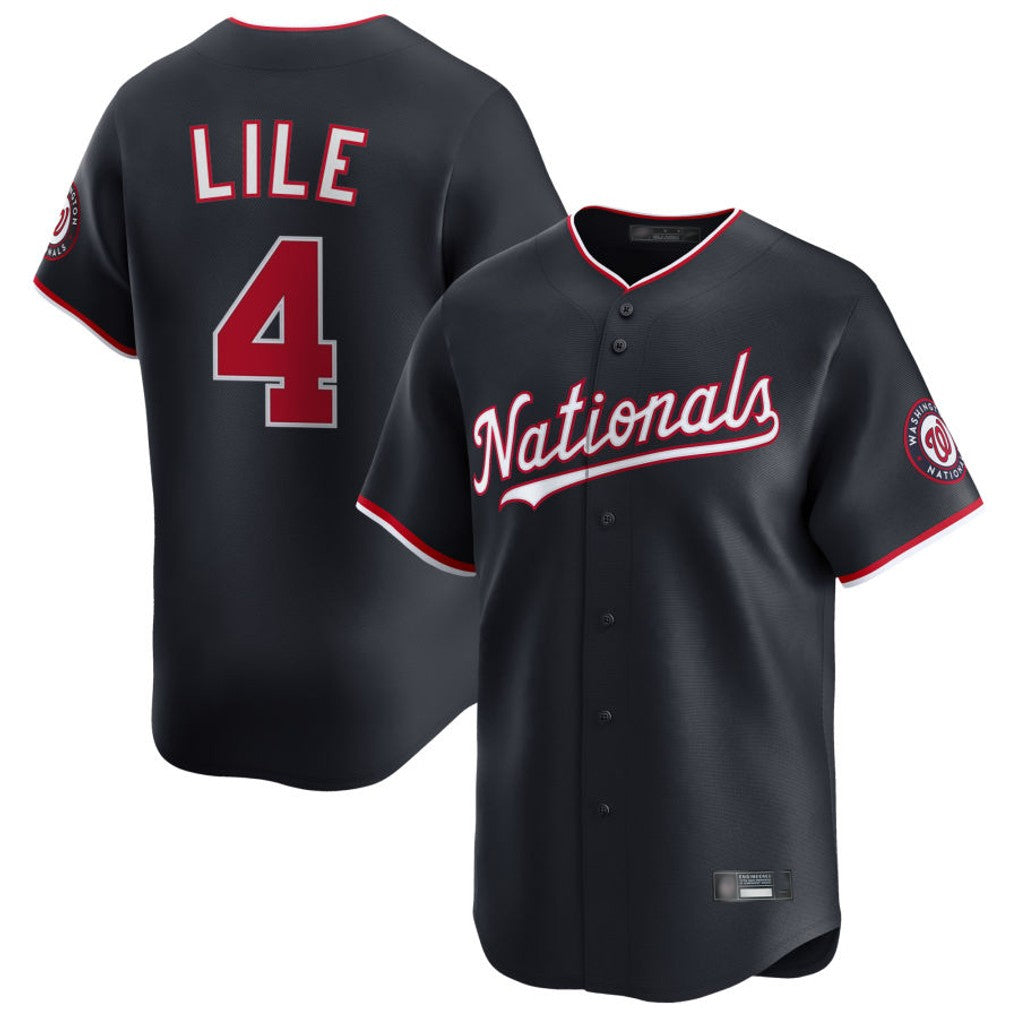 W.Nationals #4 Daylen Lile Player Navy Alternate Limited Replica Fdoa Stitched Jerseys