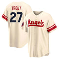 LA.Angels #27 Mike Trout Player Cream City Connect Home Fdoa Stitched Jerseys