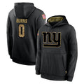NY.Giants #0 Brian Burns Player Black Salute to Service Hoodies Limited Game Gdoa Stitched Jerseys