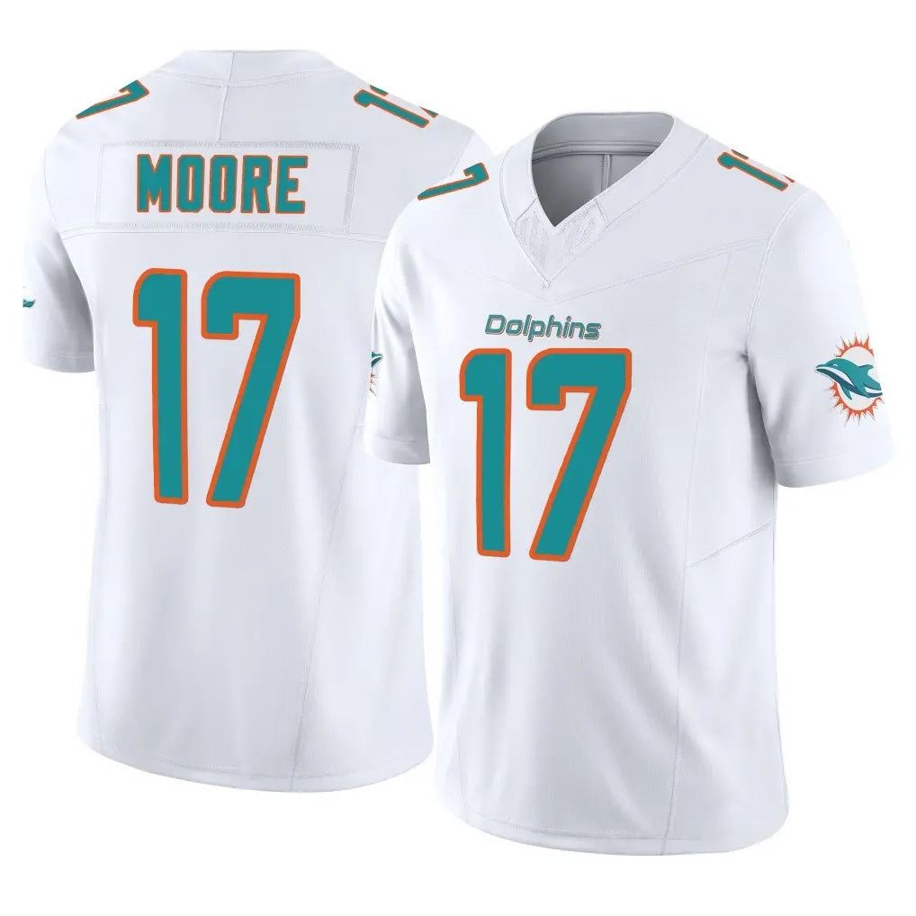 M.Dolphins #17 Trey Moore Player White Limited Vapor F.U.S.E. Home Game Gdoa Stitched Jerseys