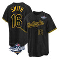 LA.Dodgers #16 Will Smith Player Black World Series Snake Skin City Game Home Fdoa Stitched Jerseys