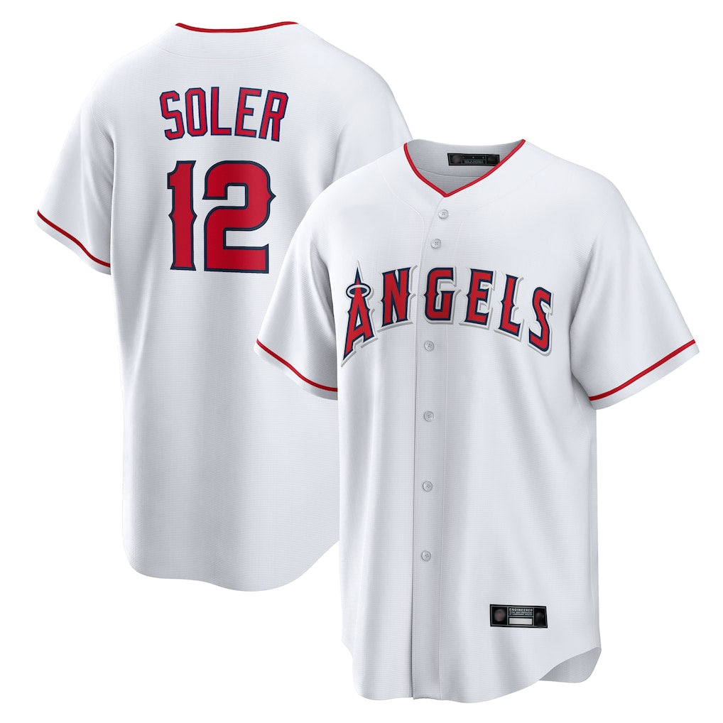 LA.Angels #12 Jorge Soler Player White Home Game Fdoa Stitched Jerseys
