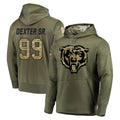 C.Bears #99 Gervon Dexter Sr. Player Olive Salute to Service Pullover Hoodies Home Game Gdoa Stitched Jerseys