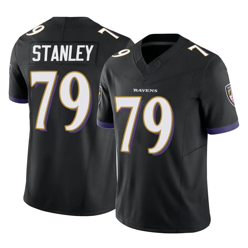B.Ravens #79 Ronnie Stanley Player Black Vapor F.U.S.E. Limited Gdoa Stitched Jerseys