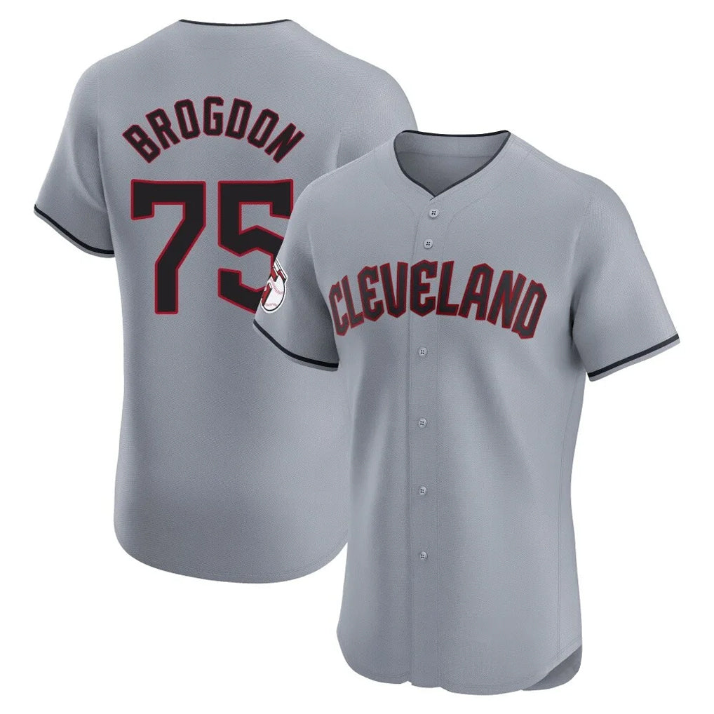 C.Guardians #75 Connor Brogdon Player Gray Road Limited Elite Home Gdoa Stitched Jerseys