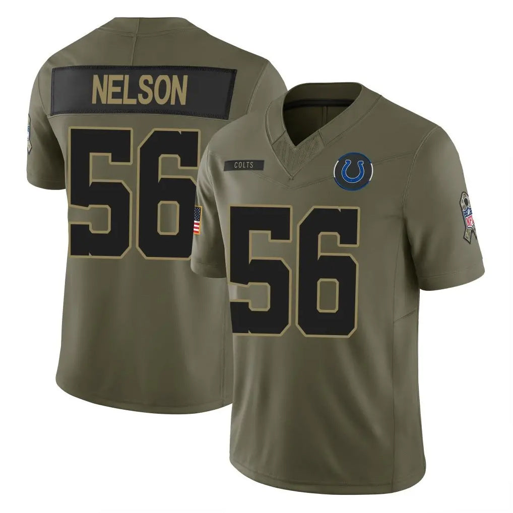 IN.Colts #56 Quenton Nelson Player Olive 2025 Salute To Service Limited Game Gdoa Stitched Jerseys