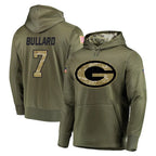 GB.Packers #7 Javon Bullard Player Olive Salute to Service Pullover Hoodies Home Game Gdoa Stitched Jerseys