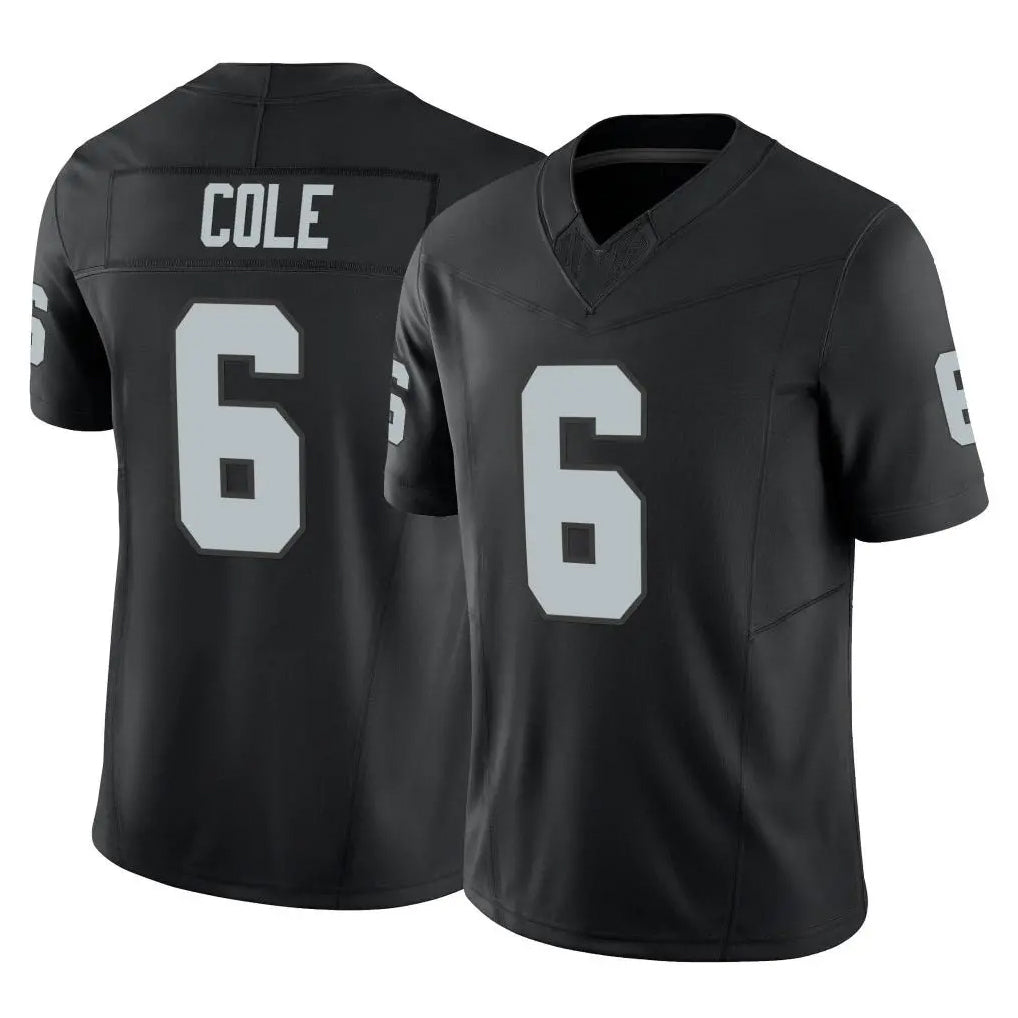 LV.Raiders #6 A.J. Cole Player Black Limited Vapor F.U.S.E. Home Game Gdoa Stitched Jerseys