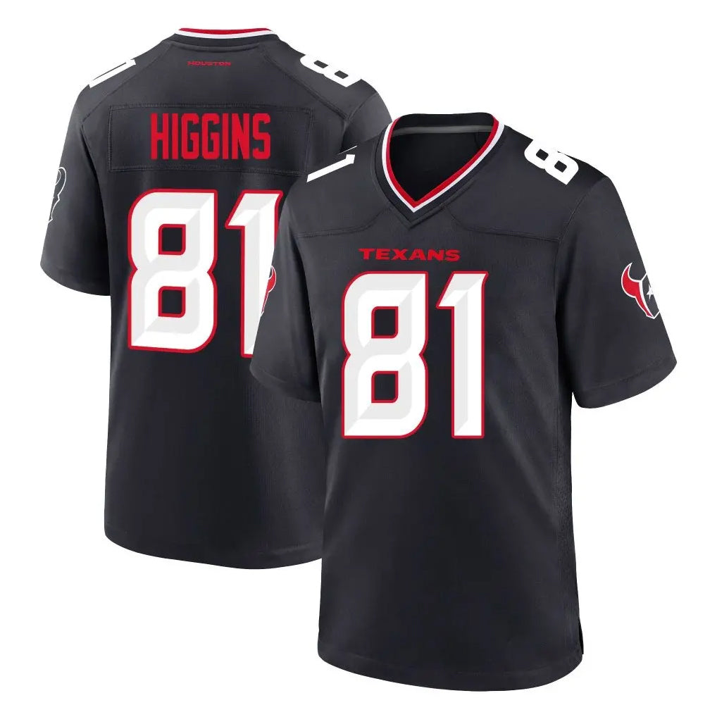 H.Texans #81 Jayden Higgins Player Navy Team Home Game Gdoa Stitched Jerseys