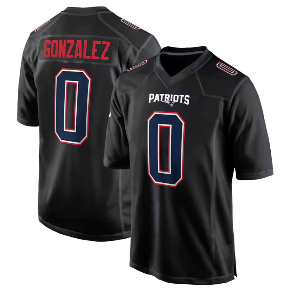 NE.Patriots #0 Christian Gonzalez Player Carbon Fashion Limited Home Game Gdoa Stitched Jerseys