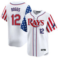 T.Bay Rays #12 Wade Boggs Player White 2025 Independence Day Vapor Premier Limited Fdoa Stitched Jerseys