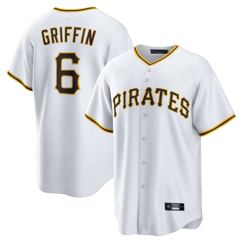 P.Pirates #6 Konnor Griffin Player White Home Game Fdoa Stitched Jerseys