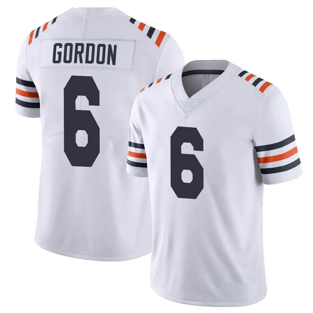 C.Bears #6 Kyler Gordon Player White Classic Vapor Limited Home Game Gdoa Stitched Jerseys